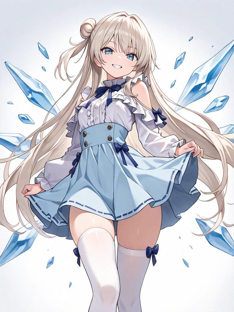masterpiece, best quality, masterpiece,best quality,official art,extremely detailed CG unity 8k wallpaper, loli, ,( mesugaki), platinum blonde hair, hime_cut, cute face, laughing, large breasts, blue eyes, bikini,bodystocking,ass, uwabaki, crossed_legs,