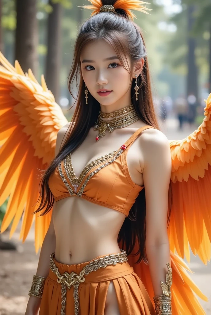 Gentle and lovely Chinese beauty, Exquisite and sexy clavicle, Charming goose egg face, Double eyelids, Bright peach blossom eyes, Pink lips, Small upturned nose, Bare shoulders, Plump buttocks, Beautiful long legs, focused face, Close-up of face, Ultra HD, Super Detail, Full body image, Ultra-thin and light-transmissive, optimal ratio: four fingers and one thumb, Horse Face Skirt