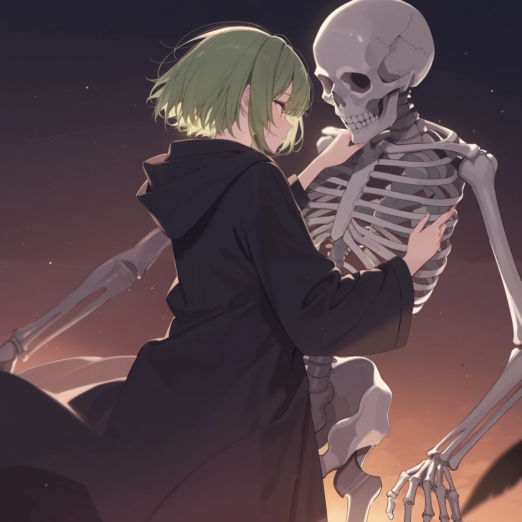 Girl with a skeleton