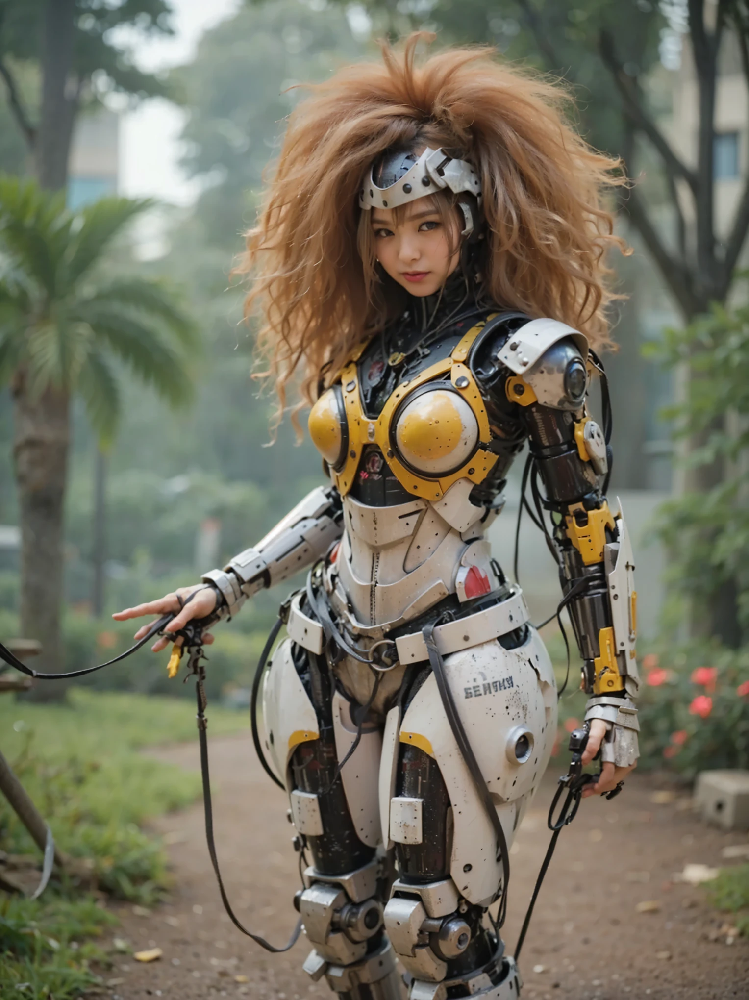 (Completely live action:1.37), (Amazingly realistic textures:1.37), (masterpiece, best quality:1.2), (8k uhd, 16k, 32k, ultra high res), amazingly realistic skin, amazingly realistic photo, superrealism, (photorealistic:1.37), (RAW photo), ultimately realistic, (ultimately realistic all details), (ultimately realistic all textures), super realistic lighting, super realistic shadow, (japanese girl:1.5), (realistic idol face), smiling, happy, super realistic face, ultimately realistic skin, ultimately realistic eyes, (mascara:1.35)ultimately realistic background, ultimately realistic detail up, (kkw-ph1:1.25), (Canon EOS R6, 85mm, 1/200s, f/5.6, ISO 1600), (tattoo), (mechanical armor:1.37), (blue eyes:1.2), (silver hair:1.3),