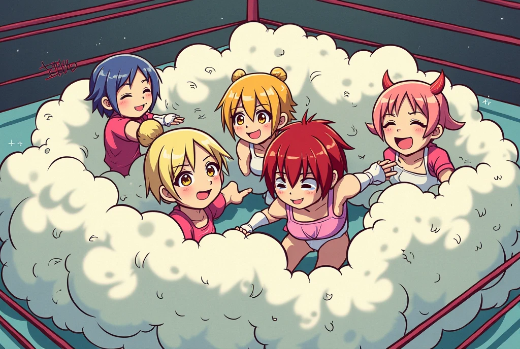 Nudist girl jumping forward、A lot of close elementary school boys hugging each other、surround each other&#39;s face、Red heat of unstable buoyancy、Amazing dynamism、Amazing Angle、(((Laughter and joy)))、in group photograph、Group Selfies、In the tent at night、