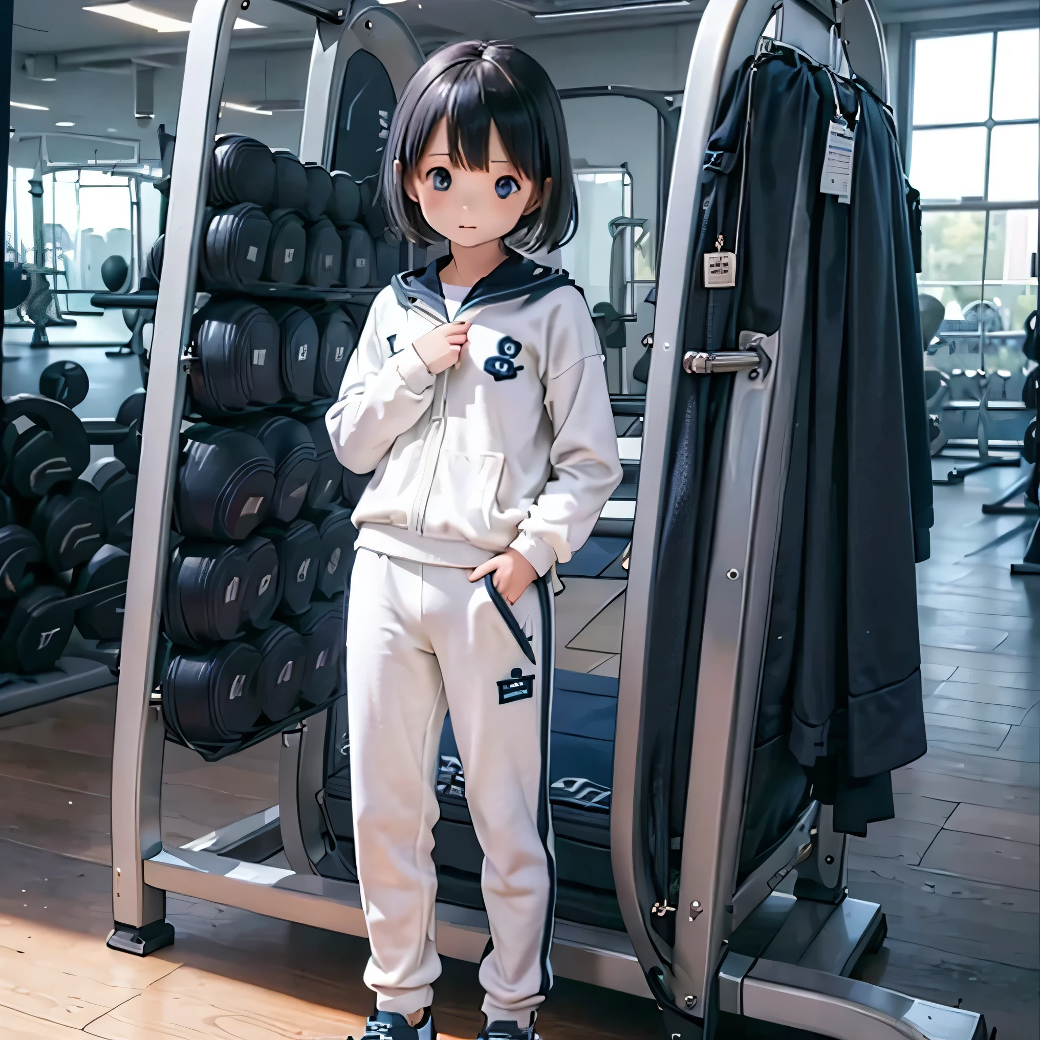 ((((white gym suit and navy blue bloomer)))
