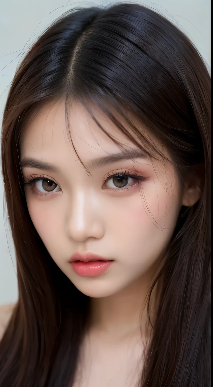 one Filipina model , hair model, Unique hair details, Kramercore fashion, Near future , double eyelid, plump lips, natural makeup