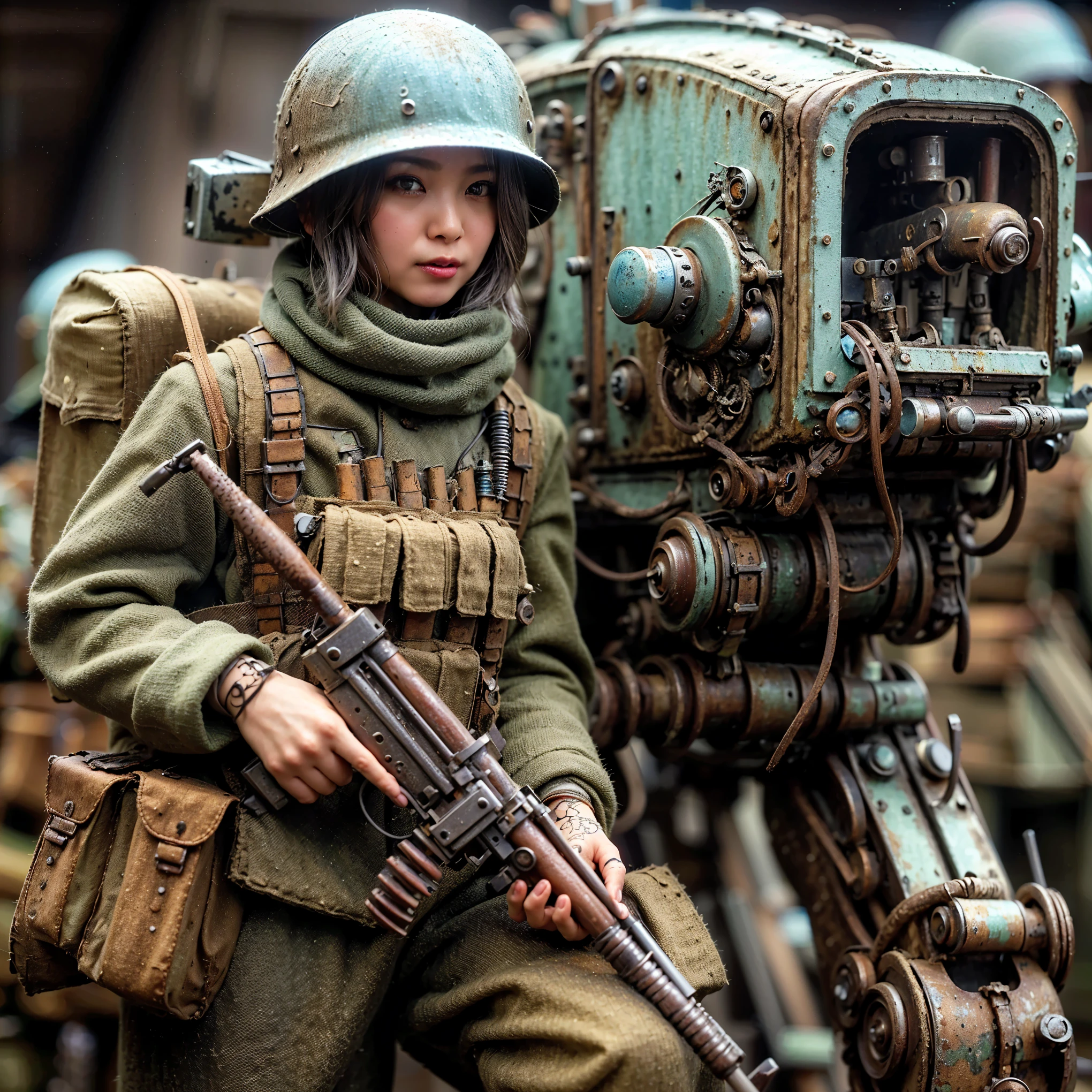 (Completely live action:1.37), (Amazingly realistic textures:1.37), (masterpiece, best quality:1.2), (8k uhd, 16k, 32k, ultra high res), amazingly realistic skin, amazingly realistic photo, superrealism, (photorealistic:1.37), (RAW photo), ultimately realistic, (ultimately realistic all details), (ultimately realistic all textures), super realistic lighting, super realistic shadow, (japanese girl:1.5), (realistic idol face), smiling, happy, super realistic face, ultimately realistic skin, ultimately realistic eyes, (mascara:1.35)ultimately realistic background, ultimately realistic detail up, (kkw-ph1:1.25), (Canon EOS R6, 85mm, 1/200s, f/5.6, ISO 1600), (tattoo), (mechanical armor:1.37), (blue eyes:1.2), (silver hair:1.3), 