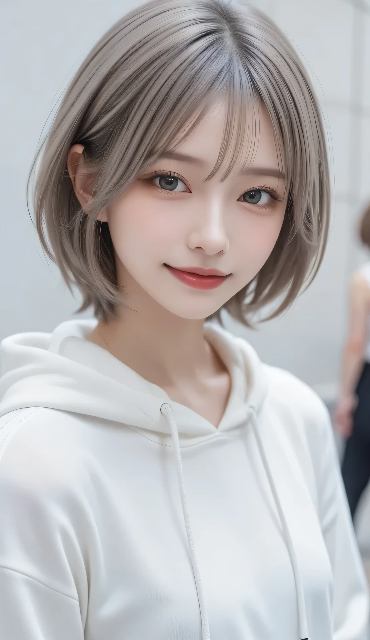 (Masseter region:1.3)、(8k、Realistic、RAW Photos、highest quality: 1.4)、(One Girl)、Beautiful Face、((Small, flat chest:1.5))、(((Wearing a camisole:1.5)))、((No bra:1.5))、(Realistic Face)、(Silver Hair、short hair:1.3)、Beautiful Hairstyles、Realistic eyes、Beautiful details、(Realistic Skin)、Beautiful skins、(very good)、More ridiculous、charm、超High resolution、Surreal、Very detailed、Golden Ratio、Amber Eyes、Snow Forest、Fantastic World、Small breasts、(Wearing makeup:1.3)、Open your mouth