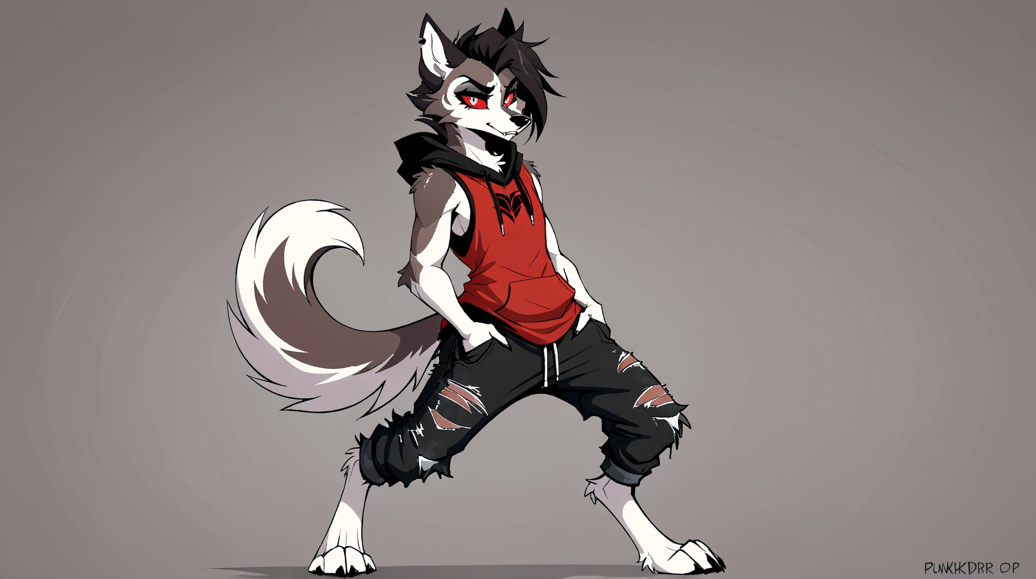 the only person，hairy，human biology，male gray wolf，white fur，Haio，White ear bleeding - green eye tissue，male，（The hairy feeling of animal earull bodyesbian，Wear only transparent underwear，Four fingers，full body portrait，no background，juvenile，ultra thin boxer briefs，shy