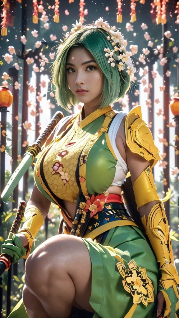 a cute woman in sexy cosplay as tatsumaki, low angle looking up, beautiful detailed eyes, beautiful detailed lips, extremely detailed face and features, long eyelashes, detailed intricate costume, dynamic pose, realistic lighting, highly detailed, 8k, photorealistic, professional quality, vibrant colors, dramatic lighting, cinematic composition