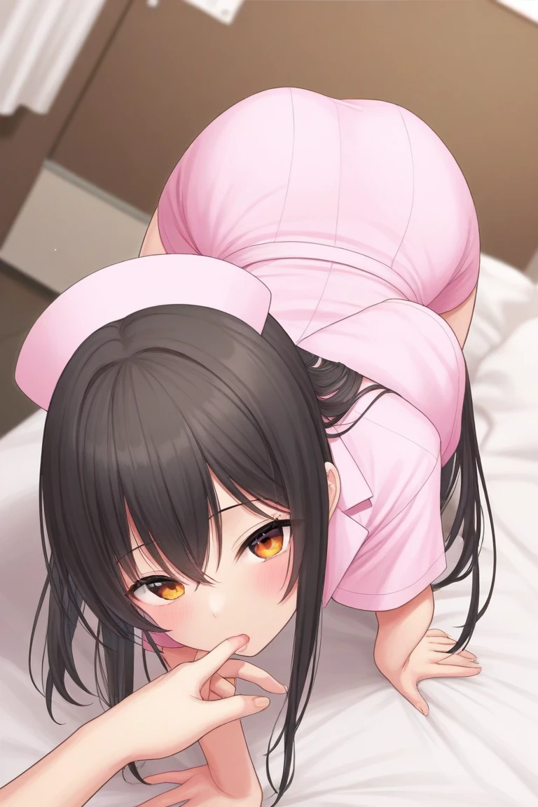 high quality、High resolution、high resolution、Inside the love hotel、One Woman、She is wearing a white sleeveless sailor uniform.、White headband、Heart Earrings、White garter belt、((The woman is lying on her stomach and giving a blowjob)、Moles around the eyes、Are fat(1.6)、Wet(1.4)、Tree Eyes(1.9)、The corners of the eyes are pulled out.、Green Eyes、Saggy breasts(1.9),Big Breasts(1.9)、Long chest(1.9)、Her breasts are shaking up and down、Black Hair(Orange inner color、Braid and tie on top of the head、Short Hair、slippery head、Wetた Hair、Silky Hair、Spreads to the eyes,Swept-back bangs))、Oho face、(((Angle from the buttocks))) (((Black man)))、(Big penis)、(A man giving a deep throat to a woman)