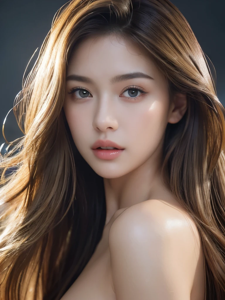 (highest quality、table top、8k、best image quality、Award-winning work)、(one young girl, 14 years old:1.3)、no sleeve, (red eyeshadow:1.2)、perfect makeup、long eyelashes、Super high-definition sparkling eyes、ultra high definition hair、ultra high resolution glossy lips、Super high resolution perfect teeth、Super high resolution cute face、brown hair、(very short straight hair:1.1)、look at me and smile、[clavicle]、accurate anatomy、(close up of face:1.5)、Luxury love hotel、(The most moody warm lighting:1.2)、blurred background、With bangs、Super high-resolution glossy and moisturized face、Super high resolutio n glowing skin、most detailed face、Ultra high resolution detailed faces、ultra high resolution hair、Fashion model 25 years old [[[[close-up]]], [[[[chest]]]], [[[[neck]]], [shoulders]]]]], Perfect eyes, Perfect iris, Perfect lips, Perfect teeth, Perfect skin, Soft front light, Glow, HDR, (Soft color: 1.2), Best quality, masterpiece, ultra high res, (photorealistic:1.37), raw photo, 1girl, long hair, beautifull eyes, beautifull face, detailed eyes and face, t-shirt, dynamic lighting, in the dark, table top, highest quality, realistic, Super detailed, finely, High resolution, 8k wallpaper, 1 beautiful woman, light brown messy hair, Realistic, High Resolution, [[[ Only one girl ]]]], Wavy black hair, Blue eyes, Stylish tank top, Upper body, Big breasts, Cleavage, Sitting on chair, Pose random, 8K, Very detailed, High Resolution, Facing camera ( One woman), One woman, (Very realistic, High Resolution), ( Very Detailed Eyes, Very Detailed Hair, Very Detailed Face, Very Detailed Plump Lips), (Breast Open Off Shoulder), Breasts, Upper Body, Affectionate Smile, Golden Hair, (Top Quality: 1. 4), Raw Photo, (Realistic, Photorealistic: 1.37), Professional Photographer, Film-like Light, (Delicate Face 1.2), David Hockney and Alfons Mucha hyperrealistic portrait of a woman, fantasy art, photorealistic, dynamic lighting, art station, poster, volume lighting, highly detailed face, 4 k, awards, (
