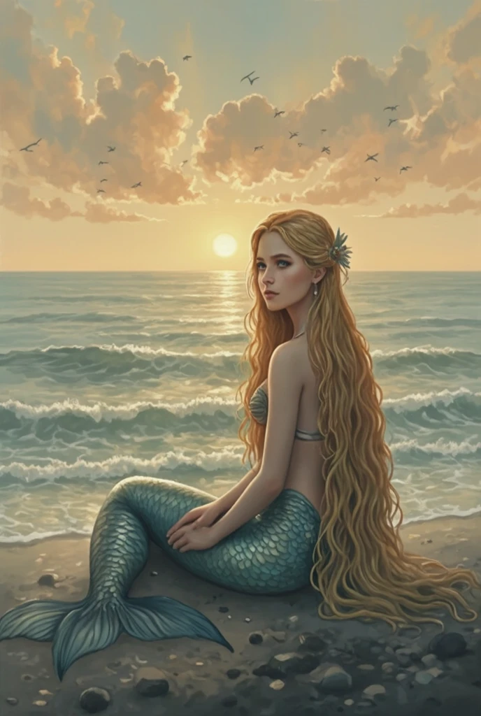 Renaissance painting Botticelli The Birth of Venus Beautiful fece kirakira Angelic beautiful woman barechested fullnude Open your legs to show your mare waterside Mare