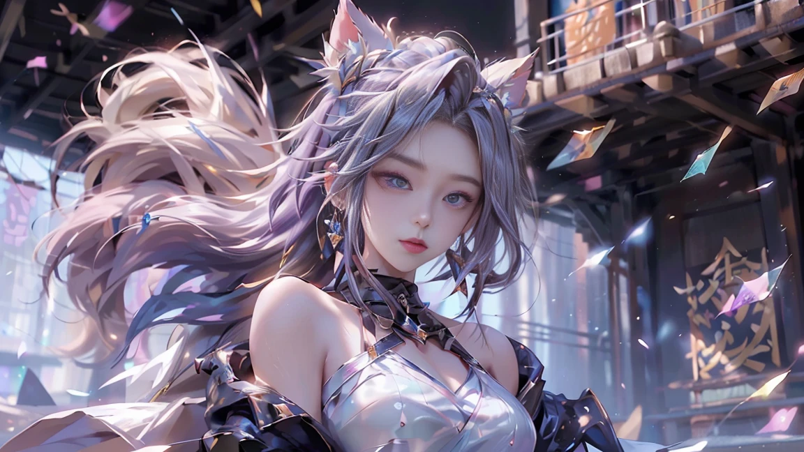 Unbeatable masterpiece, Ultra photo realsisim , Perfect artwork , Intricate details , Best quality , Strong light , High contrast , Dynamic pose , Dutch angle , (Blurry, Depth of field, blurryforeground:1.35) ,masterpiece, best quality, ultra high res, highly detailed, (psychedelic art:1.4), (woman, demon:1.3), (floating in dark mist:1.1), furry girl, anime furry women, ((best quality)), ((masterpiece)), ((realistic)), (detailed), portrait, close up, young female, RAW photo, uhd, dslr, rainbow hair, high quality, realistic, photo realistic, dreamlikeart, lens flare, upper body, looking at viewer, animal focus, furry, wolf fursuit, 1girl, cute, kawaii, lovely, fur, fur head, wolf head, narrow waist, wolf ears, black chocker, blush, paw, paw shoes, rainbow clothes, stunning gradient colors, no watermark signature, detailed background, woods, small lake with island, insanely detailed, visually stunning, wicked, hypnotic, alluring, cowboy shot, intricate, perferct shading, veil, beautiful, award-winning illustration, cosmic space background, ethereal atmosphere, ultra quality, beautiful girl, cosmical concept, rainbow strings, rainbow skin, rainbow bloody veins growing and intertwining out of the darkness, nailed wire, oozing thick blue blood, sharp neon, veins growing and pumping blood, vascular networks growing, green veins everywhere, yin and yang, glowing space, glowing stars, infinity symbol, dynamic pose, flying pose, glowing body, (rainbow aura:1.1), beautiful angel, clockwork, lightning, majestic, breathtaking , (Starlight,Sunset , Lens flare:1.25) ,