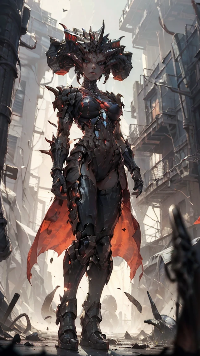 masterpiece, red_cloth, knight, black_marble, sculpture, golem_female, 1 girl, solo, likeness, marble_cracked_skin, marble cracked, cracks, black_marble statue, full body, realistic portrait, symmetrical, strong, muscle, intricate drawing, highly detailed, fluid, sharp focus ((better quality)) ((better face)) (better quality) ((fullbody art))