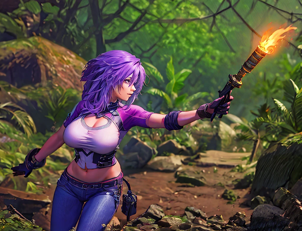 (ultra realistic,32k, masterpiece:1.2),(high detailed skin:1.1),( high quality:1.1),
<lora:lady_nagant:0.8>lady_nagant,determined, short hair, sleeveless, streaked hair, bare shoulders, medium hair, belt, dress, pink hair, boots, campfire, crackling flames, cozy warmth, nighttime ambiance, huge breast,large breast,fighting stance pose, <lora:add_detail:0.87>,
(iridescence:1.1),