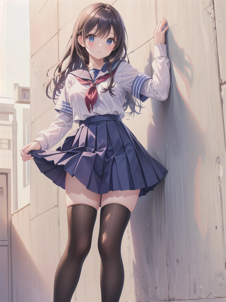tmasterpiece,(1 female high school student,校服,Superskirt),natta,concept-art,Lopfe art style, lofi art, Anime landscapes, Detail Enhancement。