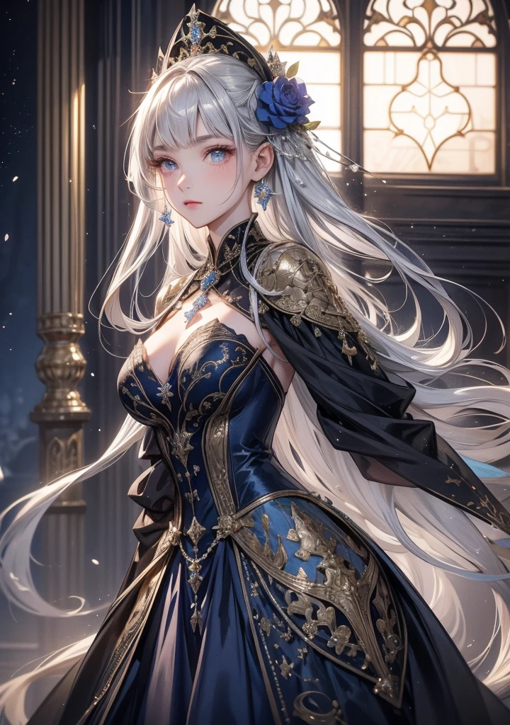 ((highest quality)),(ultra high resolution),(Super detailed),(detailed description),((best CG)),(best work of art),super precision art,great drawing art,(Fantasy art with precise details:1.5), (1 woman:1.6),(beautiful and well-shaped face:1.5),smile:1.7,(A dress with extremely detailed and detailed flowers.:1.6,Circular skirt:1.3),accessories:1.5, Warm sunshine,breeze,birdie,Small animals
