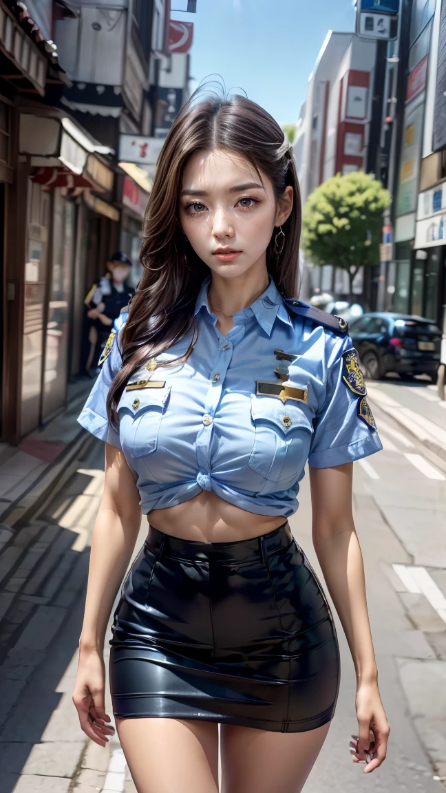 Still Koneko (DxD), 1 girl, police uniform, police hat, policewoman