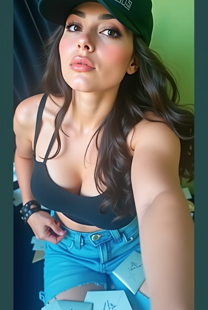 Mujer sexy joven de meidanas tetas y gran culo en ropa interior posando provocativa