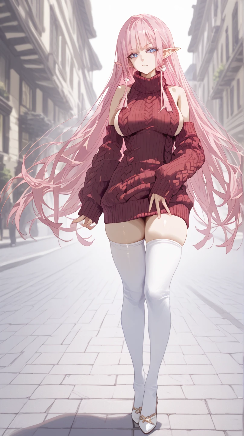 (masterpiece, highest quality, ultra high res, ultra detailed:1.3), 1 (gigant) girl, pink medium hair, small breast, (15m tall:1.7), from below, mini skirt, panties visible, outdoors, miniature city,