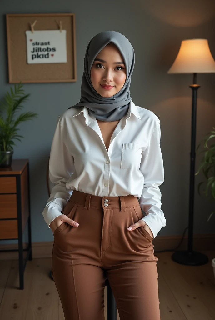 Office woman,Malay Muslim women,scarf,Looming,Short skirt,photograph,reality,beauty,Looking at the camera,front,Sexy,Cleavage,whole body,See the legs,HD pictures,Positive sister,Unbutton,Bigger breasts,Small leak,Cute face,nice,See the chest,Good shape,dew