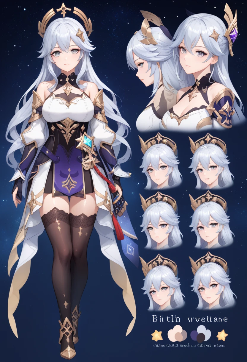 ((masterpiece)),(((best quality))),(character design sheet, same character, front, side, back), girl, full body, high detailed face, beautiful face, high detailed real skin, beautiful face, high quality eyes, brilliant pupils, silver color hair, parfect body, beautiful titis, (huge butt), 