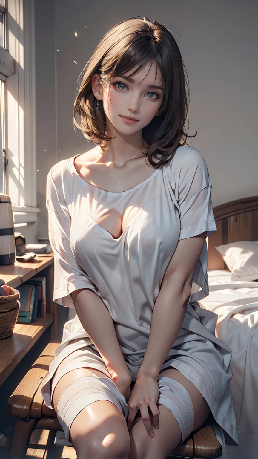 masterpiece, best quality, 1girl, jg-jc0n, ponytail, nightgown,