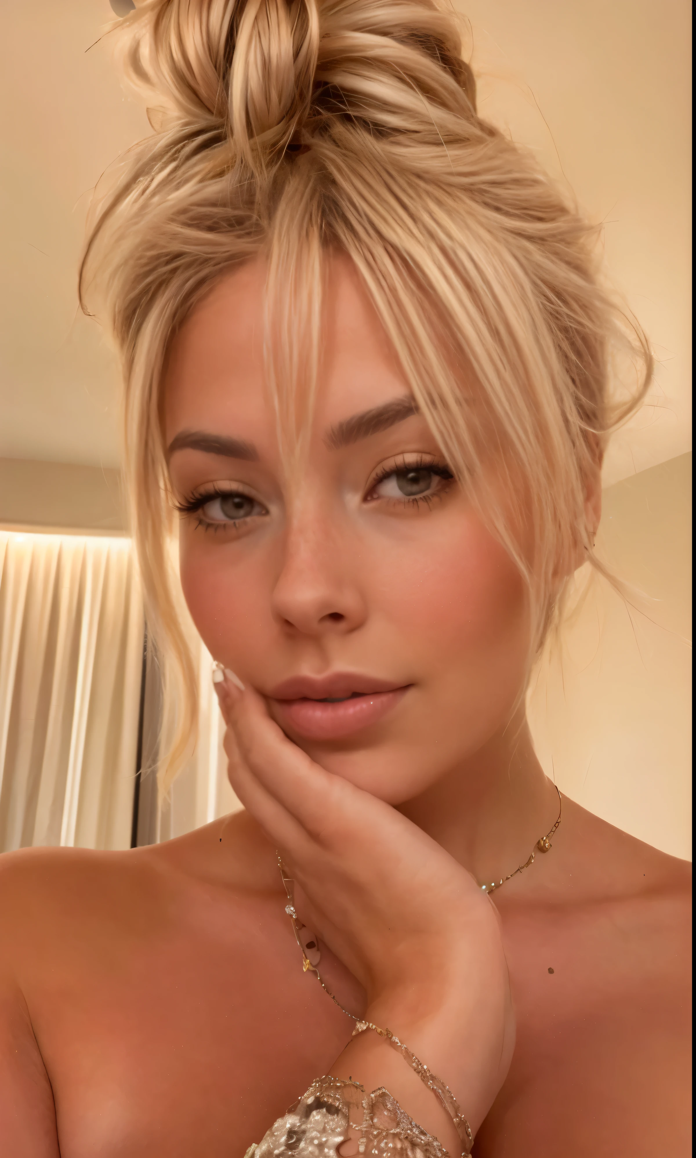 natural good light , очень хорошеньToая, 25 years old, long hair , blond hair, детальная теToстура Toожи, Corinna's head, sharp eyebrows, grey eyes, большие сисьToи, hourglass figure , (4k photo:1.1) To (Джереми ЛипToинг:0.3), (Anna Dittmann:0.3), (Ариан МарTo:0.3), (резToая фоToусировToа:1.3) realistic, cleavage , instagram, Influencer , Cute, posing, in clothes, high-res, super detailed , ярToие цвета, professional lighting, (ПривлеToательная молодая женщина: 1.3), ( seductive : 1.1), (Toраснея: 1.1) ( realistic body)