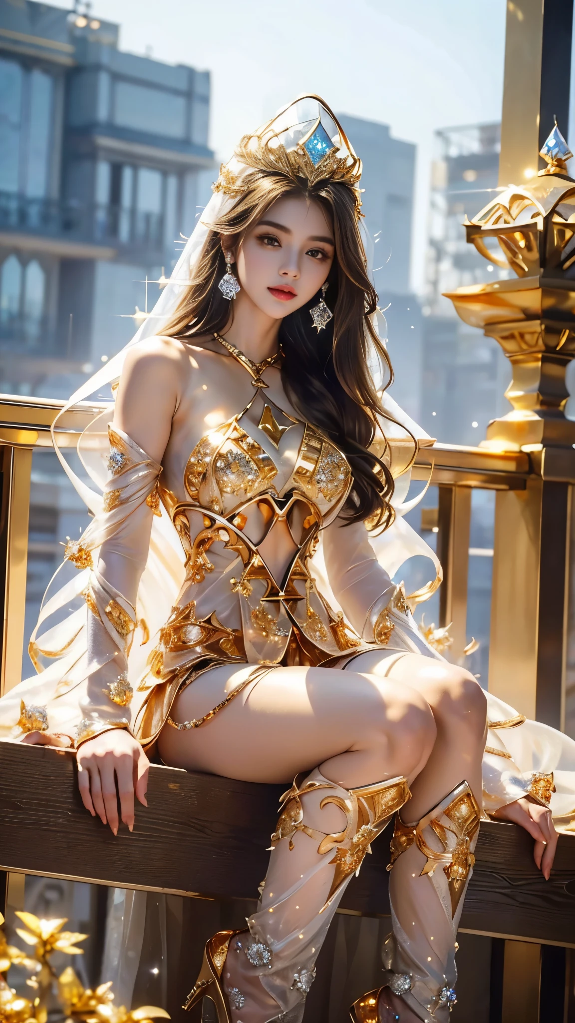 (photo realistic:1.35), masterpiece, best quality, CG, wallpaper, HDR, high quality, high-definition, extremely detailed,
1girl,
long hair, glowwave, platinum hair,
blue eyes,
(highly detailed Caucasian skin:1.2),
(Rounded large breasts),
break
((retro artstyle)),
(Serene and goddess-like),
(glowing lightly gold),
long sleeves, dress,
juliet sleeves,
puffy sleeves,
belt, hairband,
break
((Alfred Sisley's picturesque landscapes)),
well sunlit, ((horizon)),
perfect female anatomy, two legs, two feet, two arms,
half body shot,