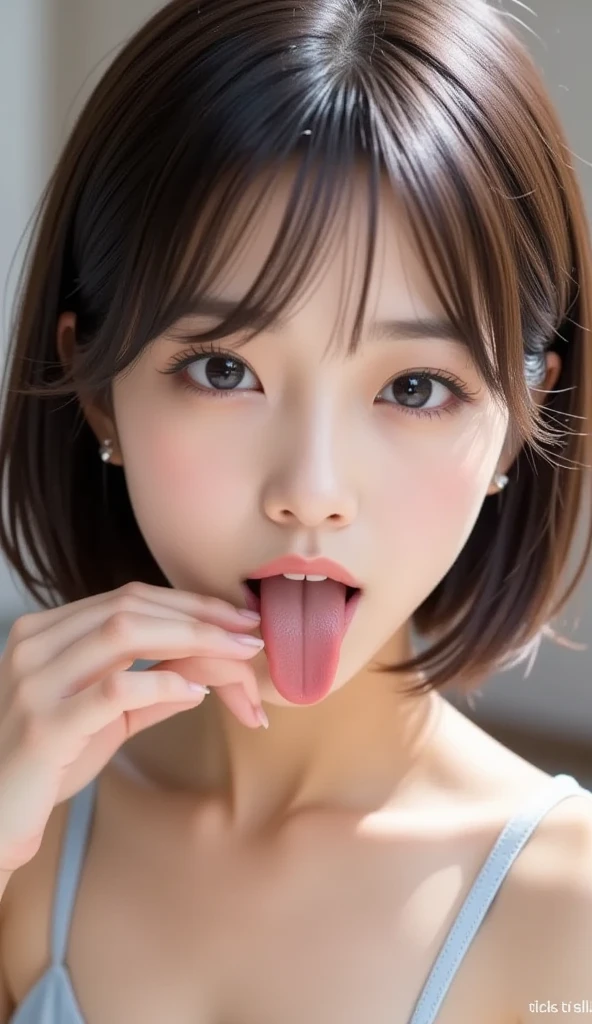 dressed, (photo realistic:1.4), (hyper realistic:1.4), (realistic:1.3),
(smoother lighting:1.05), (increase cinematic lighting quality:0.9), 32K,
1girl, 20yo girl, realistic lighting, backlighting, light on face, ray trace, (brightening light:1.2), (Increase quality:1.4),
(best quality real texture skin:1.4), finely detailed eyes, finely detailed face,
(tired and sleepy:1.1), (joy:1), (smile:0.4), (laugh:0), (ahegao:1.2), (tears and orgasm:0.1), (ecstasy:1.3), (slip out tongue), face closeup, t-shirts,
(Increase body line mood:1.1), (Increase skin texture beauty:1.1), cum in tongue
<lora:koreandolllikenessV20_v20:0.3:OUTALL>
<lora:JapaneseDollLikeness_v15:0.45:OUTALL>
<lora:ChineseDollLikenessV3.0:0.4:OUTALL>
<lora:taiwandolllikenessV20_v20:0.3:OUTALL>
<lora:tongue:0.1517>
<lora:tonguedrop-d:0.278>