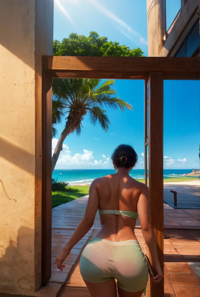 Imagem realista da vista de costa de um lindo homem vestindo roupas sport fino no penhasco diante do nascer do sol, olhando para o nascer do sol, Empoderador, Inspirador, Atmospheric Soft and warm light, destacando o horizonte, Perspectiva de costa, enfocando sua costa, Cores do amanhecer, como rosa, laranja, azul e violeta, vencedor e inspirador