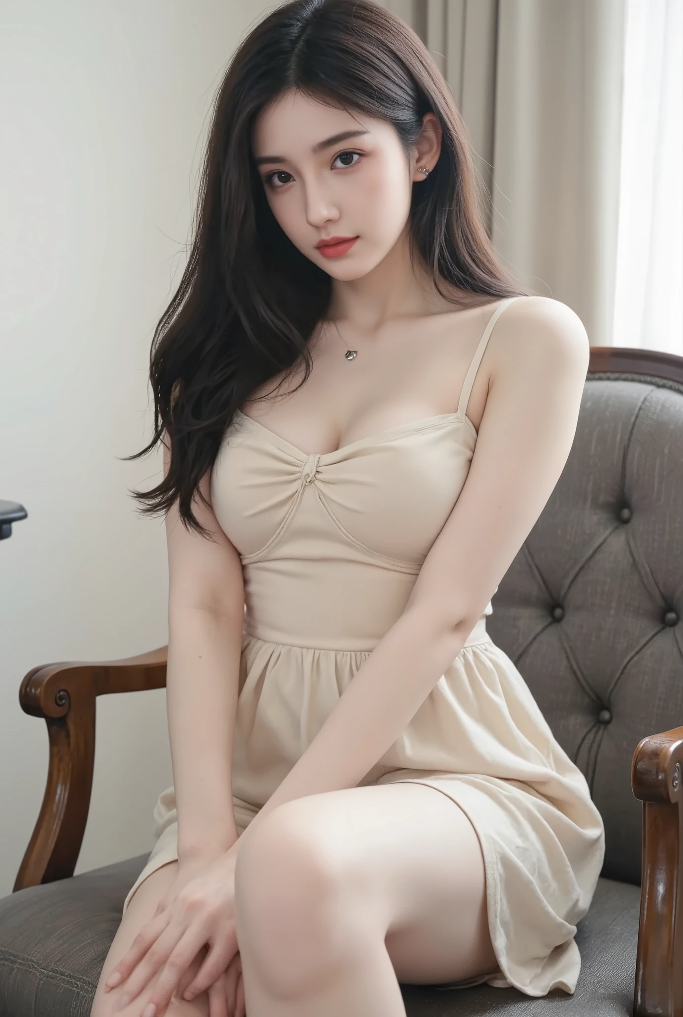 highest quality,masterpiece,Ultra-high resolution,(Reality:1.4),RAW Photos,1 person girl,long hair,Face Highlights,pure,Girly,blush,18-year-old,18-year-old笑顔の同級生女子,pure,Innocence, (highest quality、8K、masterpiece:1.3)、Goose egg face、Big eyes、Long eyelashes、Exquisite(Live-action realistic style)、Starry Eyes、The ultimate face、Photorealistic Light and Shadows、Well-defined facial features and milky skin、Fair skin、 Highly detailed skin、 Realistic skin detail、 Visible pores、(Super Detail)、(Perfect body:1.1)、Long white hair、(Dynamic Pose)、((Dynamic Background((Volumetric Light:1.3))、Bigchest、Deep v big breast、Red long skirt、Free and easy、dash、Ideal girlfriend、Ocean、upright、Long legs、Spring、Oceanのビーチ、紺碧のOceanの水