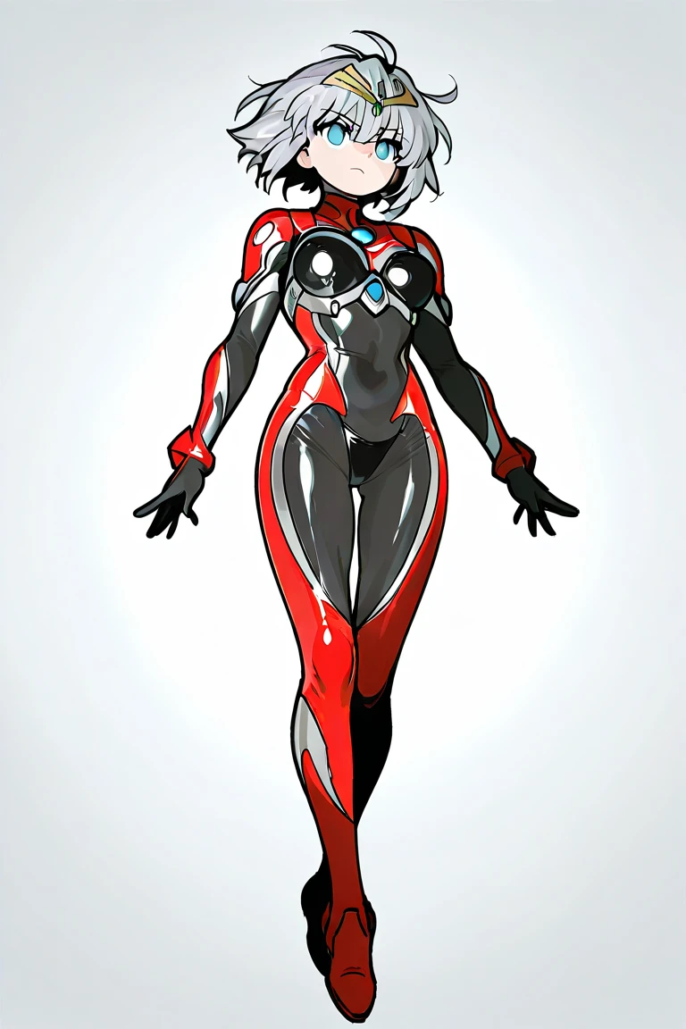 um desenho de uma mulher com uma roupa vermelha e cinza, foto em tons de cinza com vestido vermelho, Cel sombreado!!!, cel - estilo de arte sombreado, somente vermelho e cinza, vermelho e ciano, tracer em um vestido colante, eco de overwatch, Cel sombreado:15, red jumpsuit, clean Cel sombreado, armadura prateada e roupas vermelhas, um pouco de vermelho