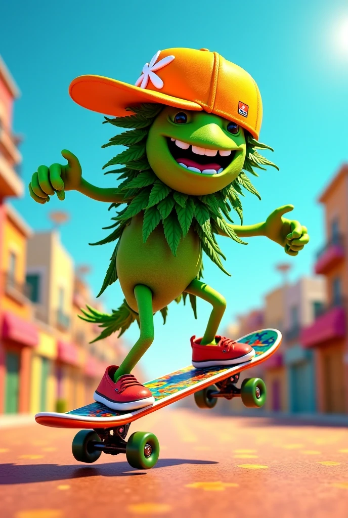 Cannabis qui fait du skate humour