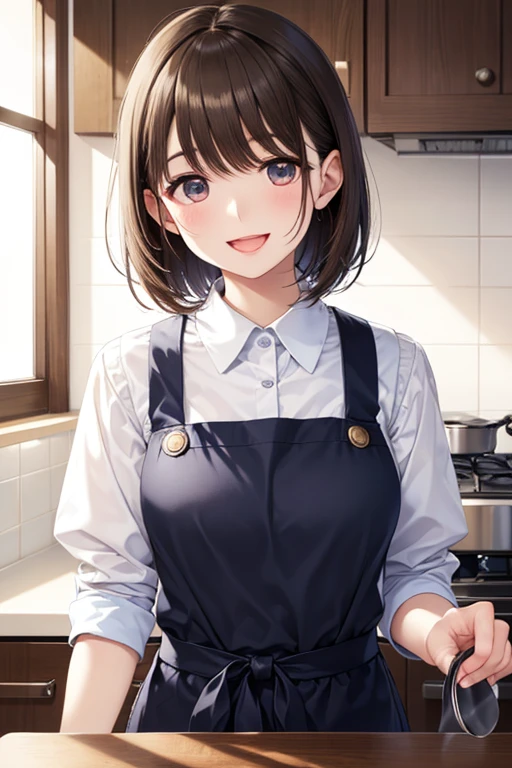 anegasaki nene、 applause broke out , short hair, ( brown pretty eyes 、 sparkling eyes , Fine grain)、smile、 super detailed eyes、 very detailed face, very detailed eyes,cowboy shot、 one woman、 best quality 、 high resolution、 detailed background、
best quality 、 high resolution、 high definition 、 high resolution、
(Checked Apron、kitchen)、 staring at me 、 Love Me、、 smiling with open mouth )、( Drawing only the upper body 、Very close)