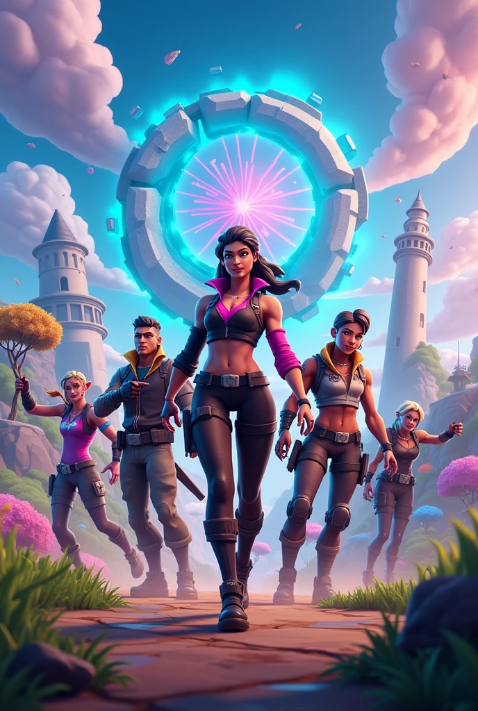 Fortnite female with brown hair green eyes