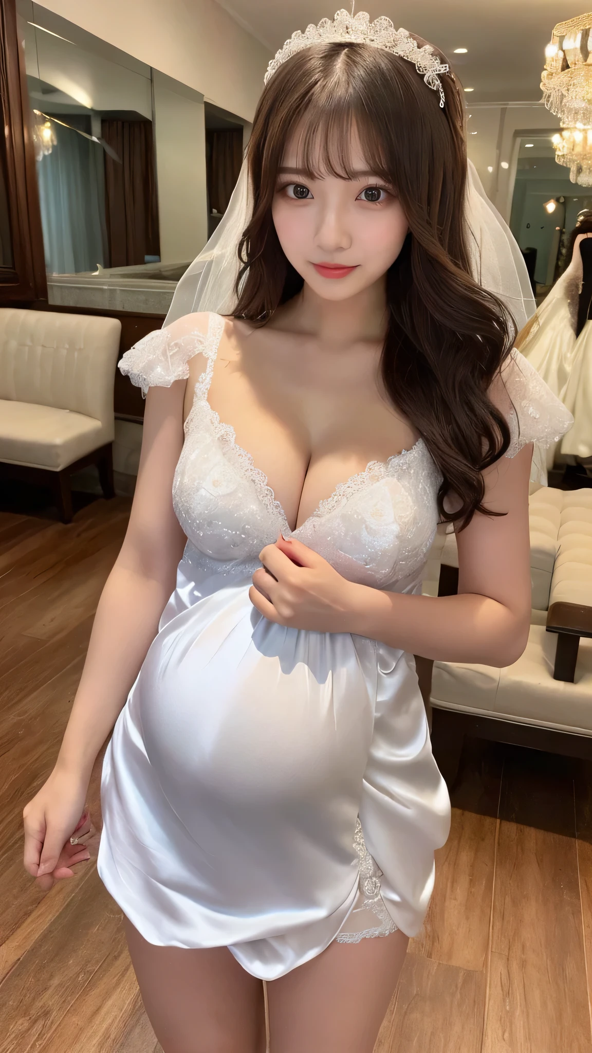 Wedding dress school bag Young Girl Super big breasts Pregnant women M-shaped legs Pussy Fully exposed