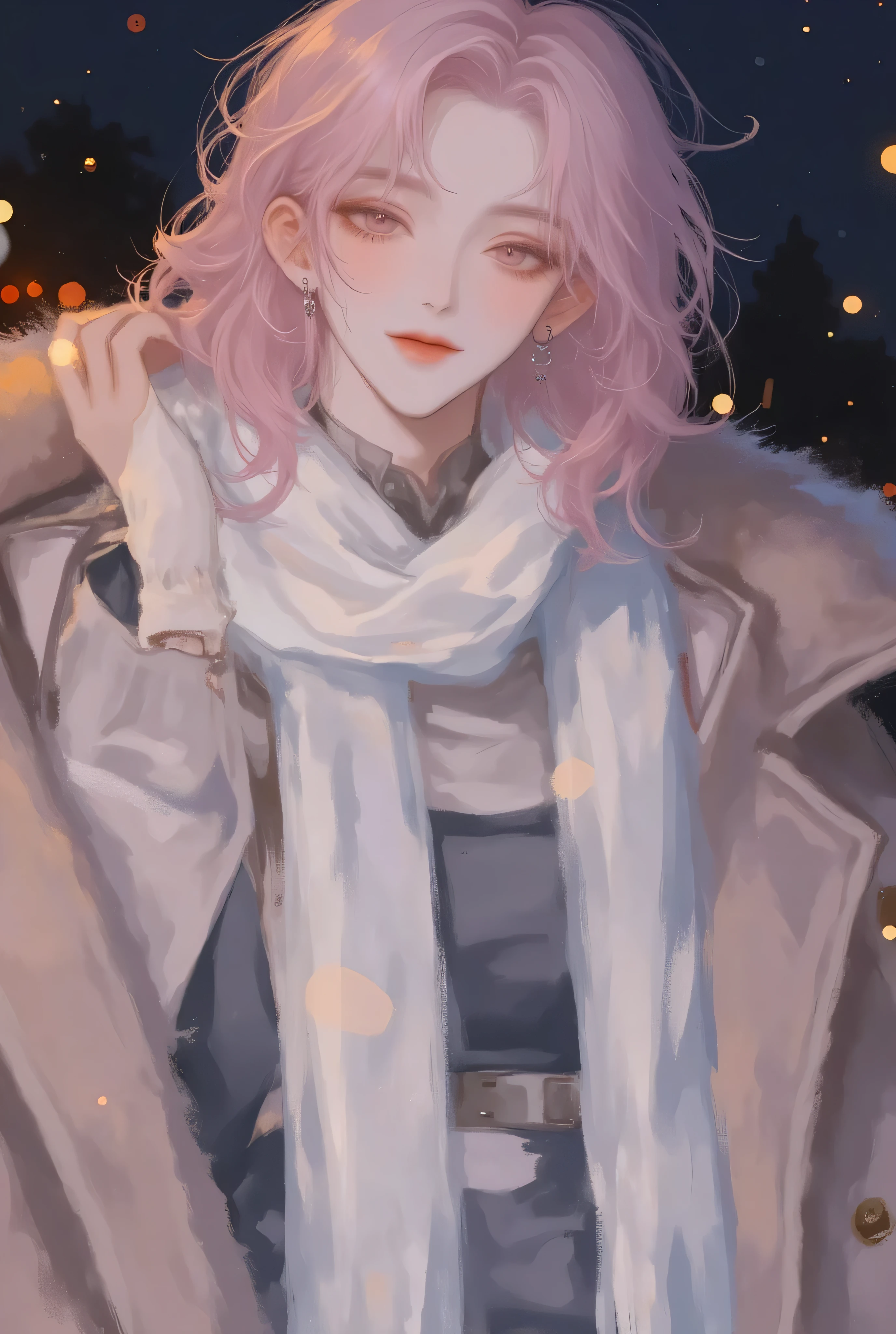 Anime girl 、 anime illustration、 Kpop model photo 、Late Night、 cute white winter clothes 、 cute sitting on a sofa with a very bright background 、 Kpop model alone in a stylish Moe cute white hoodie、Weak girl、 one beautiful and cute young girl 、bisexual 、 sister、 cute expression 、Moe cute 、fun、Pink short hair、 cute hair arranged 、Small face、 white skin、Neutral face、 cute girl with a cute face 、 cute face 、 cool sharp eyes 、 brown eyes、sharp thin eyebrows 、 Tall、 style with 2 hands、 storytelling 、Moe cute white winter clothes 、、Half-Japanese half-Korean woman、Fascinating fans、Seduce、 beautiful photo 、masterpiece、 best quality 、 HD、 Fantastic 、 with a very bright background 、 beautiful portrait、 cute Korean makeup 、 cute girl with piercings 、Story-like、Full-body shot of her、 Taken diagonally from below