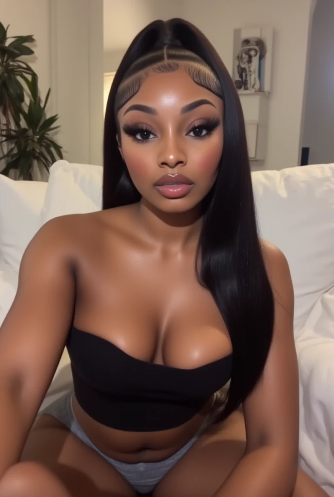 ((masterpiece, best quality, ultra detailed, ultra high res)), ((night)), (distant), solo focus, pov, (through the window), (armrest), 1 black woman, facing away, black hair, long hair, distracted, sitting, fuzzy sweater shirt, beautiful, (looking away), streetspace, neon lights, particles, luminous dark brown eyes,