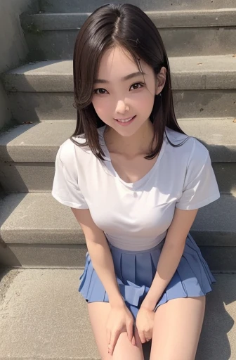 Photo quality,Masterpiece,Realistic,( cute Japanese girl:1.9),(Detailed young face:1.9),(Very embarrassed look:1.9),(Thin legs:1.9),(Wear light summer clothing:1.9),(Playing in the park,Inner thigh visible:1.9),((Droopy eyes:1.9)),((Body type of a 16 year old Tits:1.9)),(Cute school girl hairstyle:1.9),((Skinny Legs)),Very pale skin,Show your forehead,Detailed body,Detailed hands,No makeup