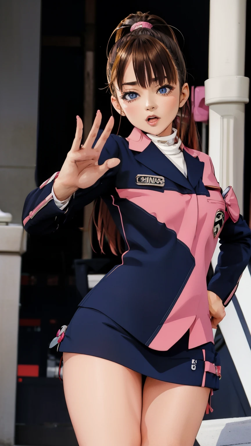 best quality 、Actual photo、 Kanroji Mitsuri 、 miniskirt、 white panties 、超 miniskirt、 beautiful panties、 beautiful 、 cartoon picture of a woman in a blue dress and white coat, Inspired by Nishikawa Yutoku , I also make fan art , charming anime girl , sexy pudica pose gesture , JoJo Anime Style , Anime Goddess, Demon Slayer Louis fan art , Freaky anime witch casting spells , In Jojo\{{x}} The Bizarre Adventure of, zodiac night girl, high resolution commission (Masterpiece, better quality ), One Girl, , 、Thin fabric、 sexy pose 、