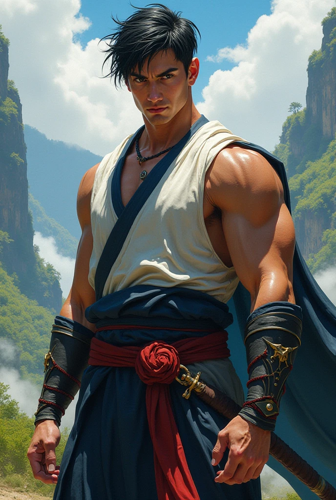 Create me sokka a warrior swordsman from the water tribe avatar