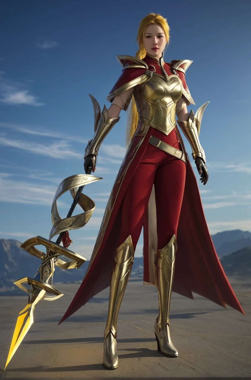 (masterpiece, best quality:1.2), 1 girl, Solitary,Standing_,,(masterpiece, best quality, Practical, high resolution, photo shoot, :1.3), run-6500-v1.1, (RAW photos:1.2), (PhotoPractical), Full body picture:A woman in a white bodysuit,Gold over-the-knee high-heeled boots,Blushing with shame, insult,Full body picture, (masterpiece:1.42),(Semi-realistic:1.3), (detailed:1.15),(Film Grain, Skin details, 4K:1), Dappled Light, Analog styleDappled Light, Analog style (View Viewer) (Texture) (Film Grain), (Surreal texture skin:1.3), Movie Lighting, Side Light, 超high resolution, Best shadow, Raw, (Hook of Holland:1.1), 令人惊叹的 TeelaQuiron 角色photo shoot, 1 Girl, (Red hair), Golden Crown, Gold Armor, Muscular legs, Abdominal muscles,