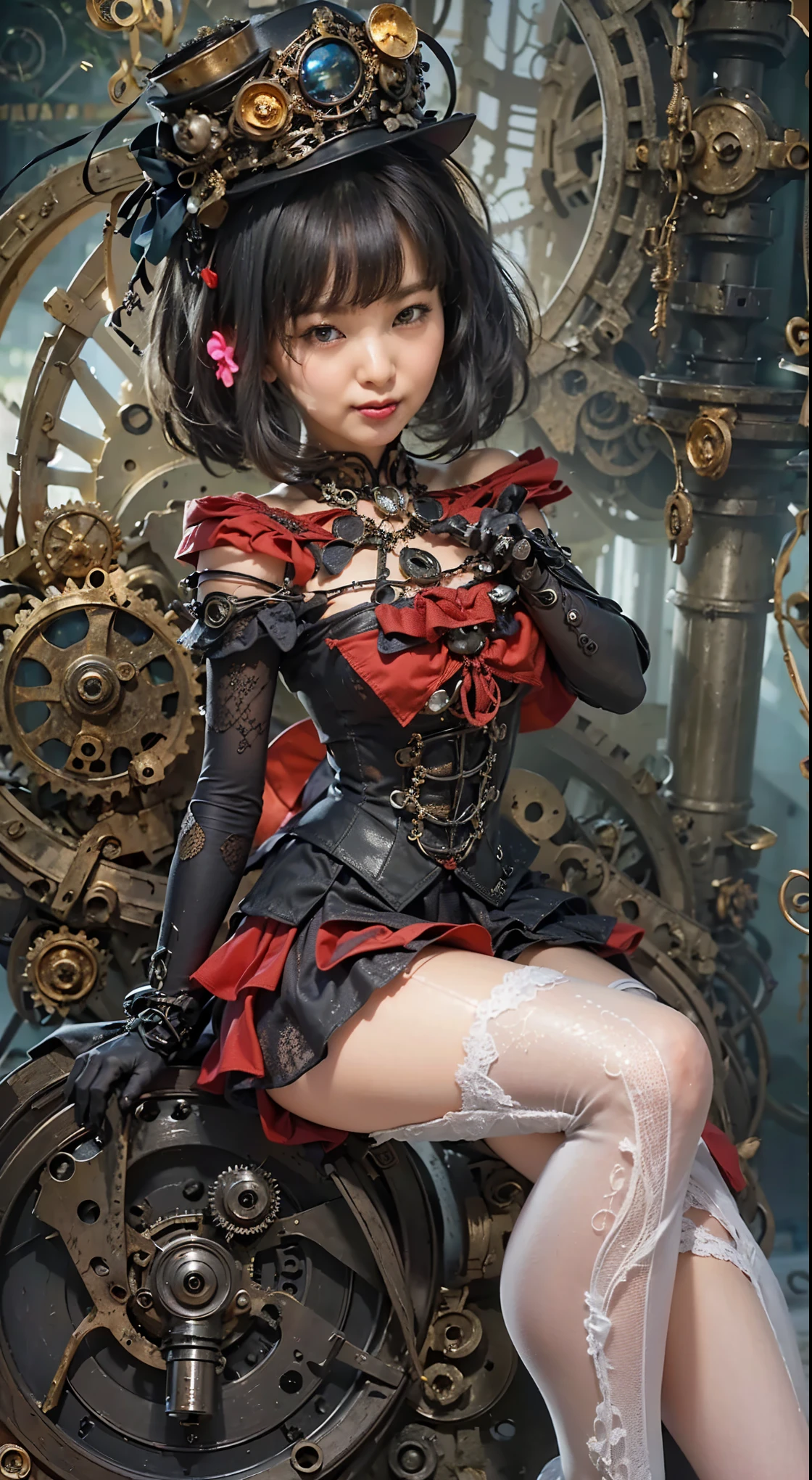 (Completely live action:1.37), (Amazingly realistic textures:1.37), (masterpiece, best quality:1.2), (8k uhd, 16k, 32k, ultra high res), amazingly realistic skin, amazingly realistic photo, superrealism, (photorealistic:1.37), (RAW photo), ultimately realistic, (ultimately realistic all details), (ultimately realistic all textures), super realistic lighting, super realistic shadow, (japanese girl:1.5), (realistic idol face), smiling, happy, super realistic face, ultimately realistic skin, ultimately realistic eyes, (mascara:1.35)ultimately realistic background, ultimately realistic detail up, (kkw-ph1:1.25), (Canon EOS R6, 85mm, 1/200s, f/5.6, ISO 1600), (tattoo), (mechanical armor:1.37), (blue eyes:1.2), (silver hair:1.3),