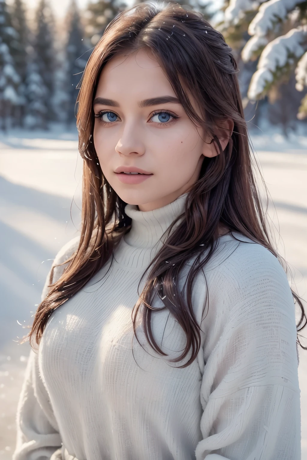 A beautiful frozen landscape,snowy mountains,frozen lake,pine trees,icy branches,sparkling snow,cold winter atmosphere,(best quality,4k,8k,highres,masterpiece:1.2),ultra-detailed,(realistic,photorealistic,photo-realistic:1.37),dramatic lighting,mist,serene,peaceful,tranquil,stunning scenery,majestic,awe-inspiring,winter wonderland