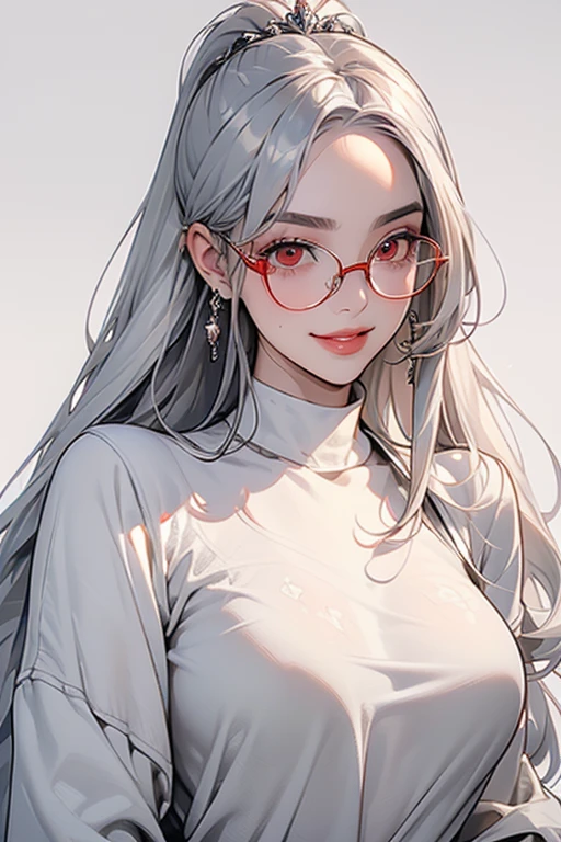 Top image quality、RAW photography、超A high resolution、18-year-old Korean、Glasses Beauty、Colossal tits:1.5、nedium breasts:1.6、Healthy complexion、Shiny white skin、((pony-tail hair))、((Light brown silver hair))、beautiful eyes of random colors、Very thin lips、Beautiful eyes finely detailed、Elongated eyes、pale pink blush、long eyelasher、beautiful double eyelid、eye shadows、耳Nipple Ring、(Fashionable glasses、Parka, bound legs, cropped shoulders)、street snap、Emphasize cleavage
