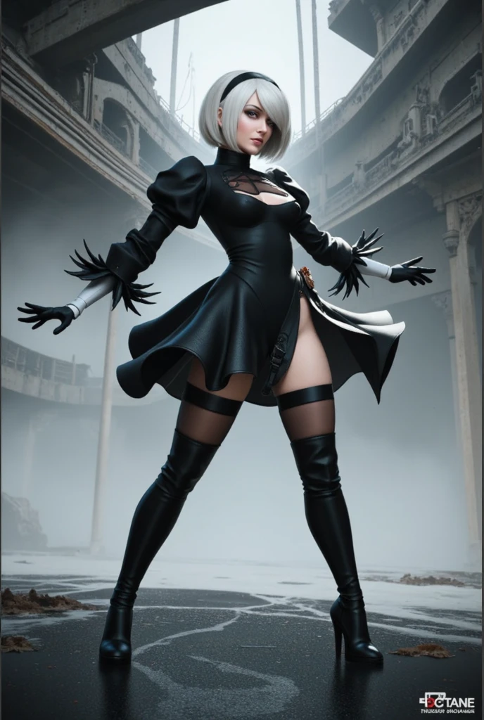 mpts
Copy
(((masutepiece, of the highest quality, super detailed))), a knight, white background, plain background, Bloodborne inspired, Bloodborne, occult aesthetic, occult, Complex mechanical cyborg girl, Skeleton body, red and white clothing detailed and intricate steampunk and detailed gothic lolita (with a hood), diadems, very thin long legs, Complex mechanical boots above the knee, Fluttering lace flared mini skirt, beautiful small breasts directed upwards, (((( Highly detailed face))), small thin nose, Small thin lips mouth, (((Very sharp focused eyes))), Very large slit precision pale grey eyes that shine like jewels. very long eyelashes, Silver hair swaying in the wind, Emitting a dazzling light in a mandala pattern, white background, Very dramatic and cinematic lighting, red and white clothing, full body, whole body, body, cosmic horror