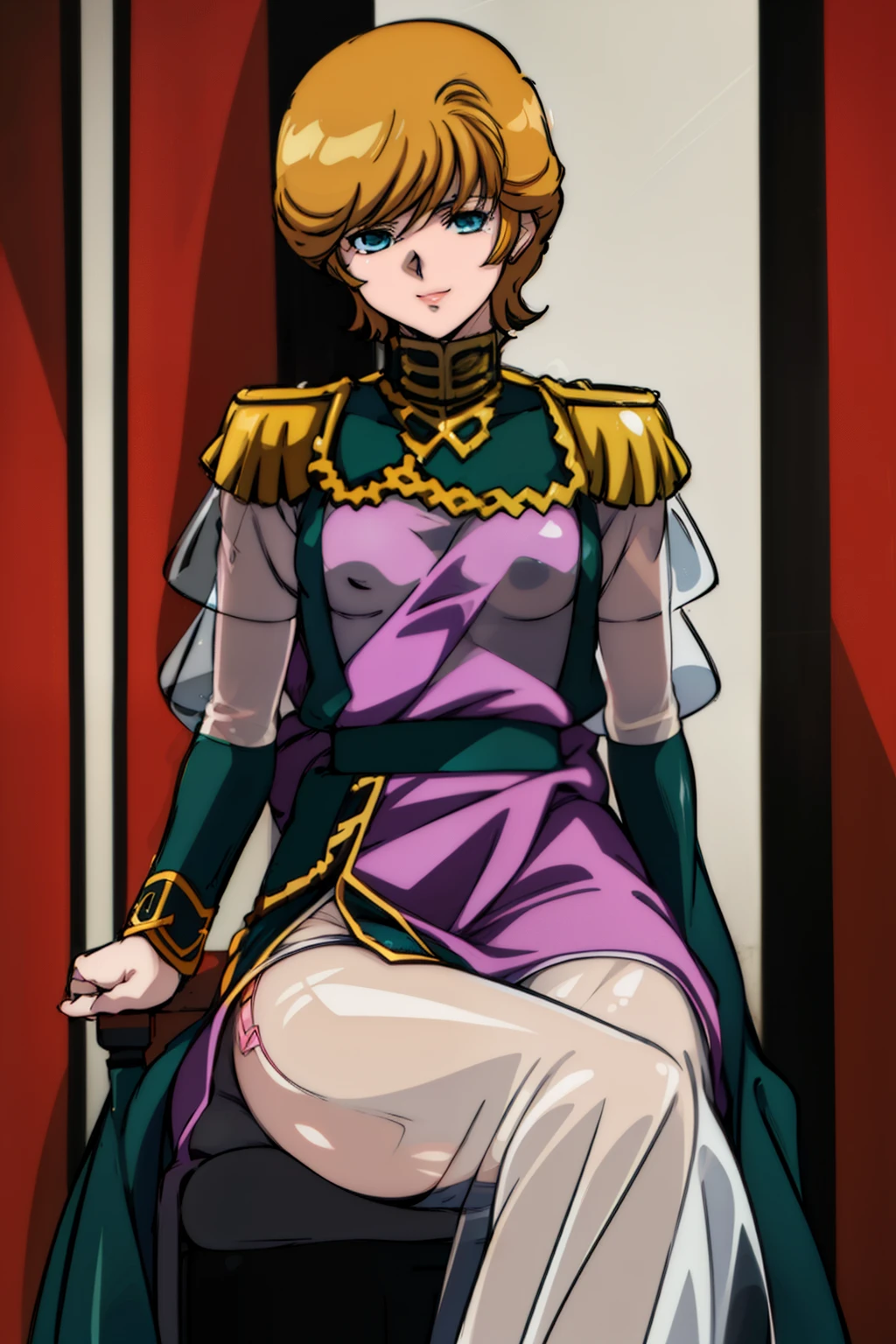 nsfw,(masterpiece:1),(best quality:1.4),(high detailed:1),(high resolution:1),(highly_detailed_beautiful_face_and_eyes:1),(depth of field:1.1), (realistic), (photo realistic:1.37),anime style,Audrey Burne\(GUNDAM\),1girl,skinny,(Axis luxury military uniform),blush happy smile,(breath:1.4),in heat,small open mouth,squatting,female masturbation,(grab crotch:1.4),sexual fluids,cameltoe,pussy juice stain,full body,closed eyes,look down,looking side,focus pussy,from forward,luxury room,audience room,wall fancy flag,
