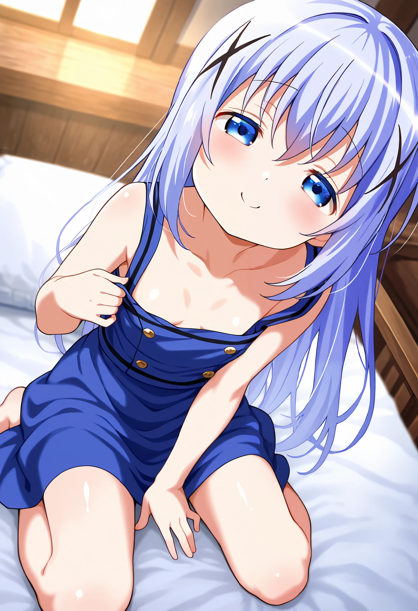 Score_9, Score_8_up, source_anime BREAK alone, looking at viewer, anime coloring, cowboy photo, Reinamurasame, queen murasame, long hair, blue eyes, gray hair , hair between eyes, stuffed animal, teddy bear, blush stickers, naked, completely naked, sweat, lying, in bed, face up, missionary, leg lift, barefoot, feet, armpits, arms up, vaginal, 1 guy, point of view, sex, straight, motion lines, motion blur, heavy breathing, nipples, vagina, pussy juice, 
big breasts, curves, lips, teeth, smile, naughty face, open mouth,
Inside, bedroom, window, bed,