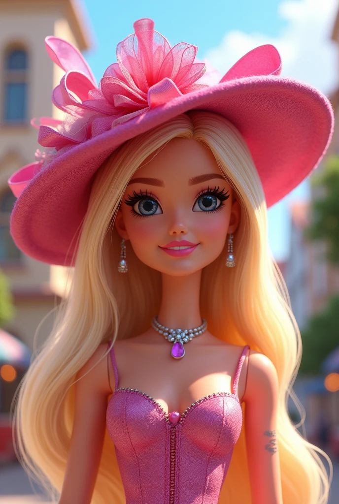 In this captivating image, the size of a round Instagram profile picture, we encounter the pink-themed area dedicated to the iconic Barbie doll, elegantly named "LadyAysa." The sign welcoming visitors boasts Barbie-themed decorations, radiating a burst of femininity and playfulness. Pink bows adorn the sign in elegant curves, while glitter adds a touch of sparkle and magic. The beloved doll herself graces the sign, her iconic features and radiant smile beckoning visitors to immerse themselves in her world. With each detail, the image evokes a sense of charm and excitement that one can only find in the enchanting realm of Barbie.