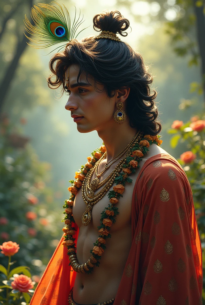 The beauty, strength and masculine power in images throughout time Baroque artistic style)
Title: The Melancholic Prince Environment: Baroque garden, with fountains and sculptures.
pose: seated, resting head on hand, showing a melancholic posture.
action: looking at the horizon, lost in thoughts.
Expression: sad, introspective, with sunken eyes.
Physical Characteristics: pale face, long dark hair, slim body but with a certain elegance.