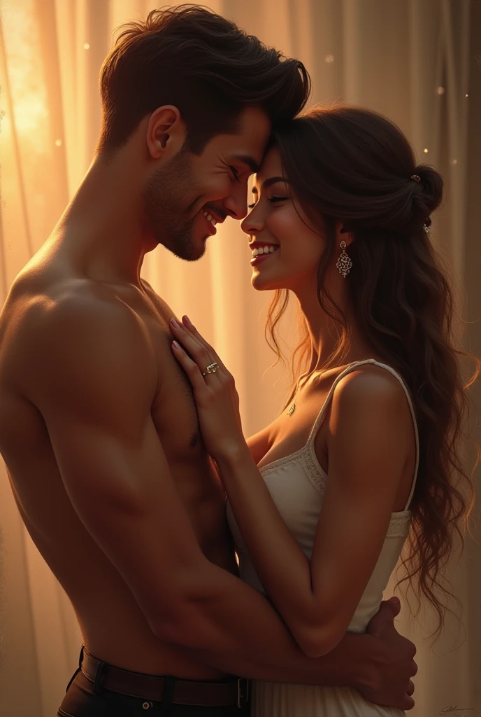 Girl and boy having sex, girl with big tits and a happy face